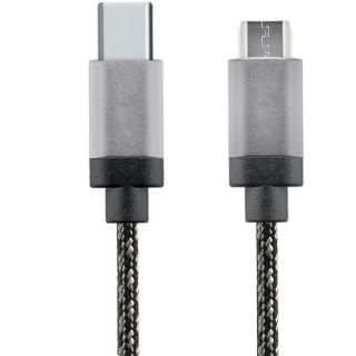 STAR Cablu Date Type C La Micro USB 1M Aluminiu Alb Negru