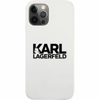 KARL LAGERFELD Husa Capac Spate Din Silicon Cu Logo Stack Alb APPLE Iphone 12 Pro Max