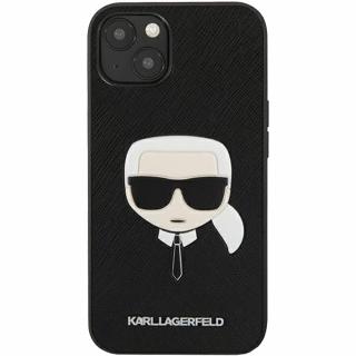 KARL LAGERFELD Husa Capac Spate Saffiano Karl's Head Negru APPLE iPhone 13