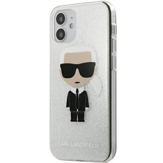 KARL LAGERFELD Husa Capac Spate Glitter Ikonik Karl Argintiu APPLE Iphone 12 mini