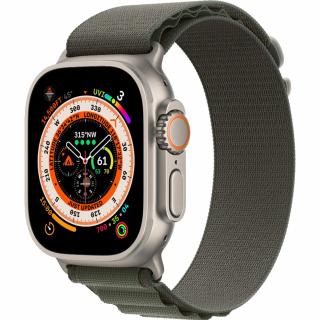 Smartwatch Watch Ultra GPS Cellular 49mm Titanium Case si Curea L Green Alpine Loop Verde