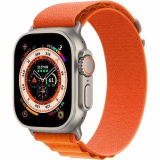 Smartwatch Watch Ultra GPS Cellular 49mm Titanium Case si Curea M Orange Alpine Loop Portocaliu