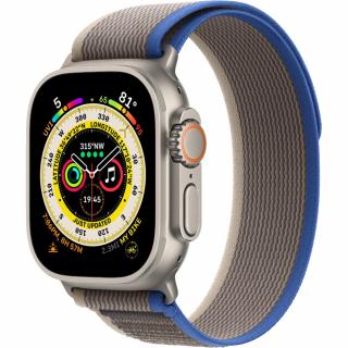 Smartwatch Watch Ultra GPS Cellular 49mm Titanium Case si Curea S/M Blue/Gray Trail Loop Gri