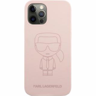 KARL LAGERFELD Husa Capac Spate Din Silicon Ikonik Outline Roz APPLE Iphone 12 Pro Max