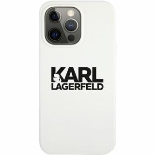 KARL LAGERFELD Husa Capac Spate Silicon Stack Logo Alb APPLE iPhone 13, iPhone 13 Pro