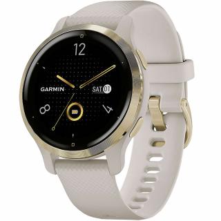 GARMIN Smartwatch Venu 2S Otel Inoxidabil Light Gold Si Bratara Din Silicon