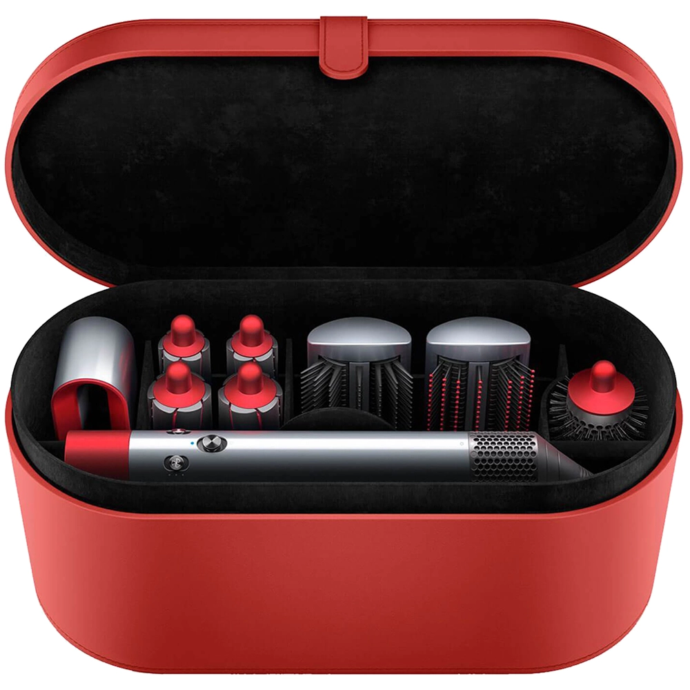 Ondulator Multistyler Aparat de coafat Dyson Airwrap Complete HS01 cu 6 accesorii revolutionare si cutie gift box incluse, 3 trepte de viteza, 3 trepte de temperatura, Special Gift Edition Red/ Nickel Rosu 