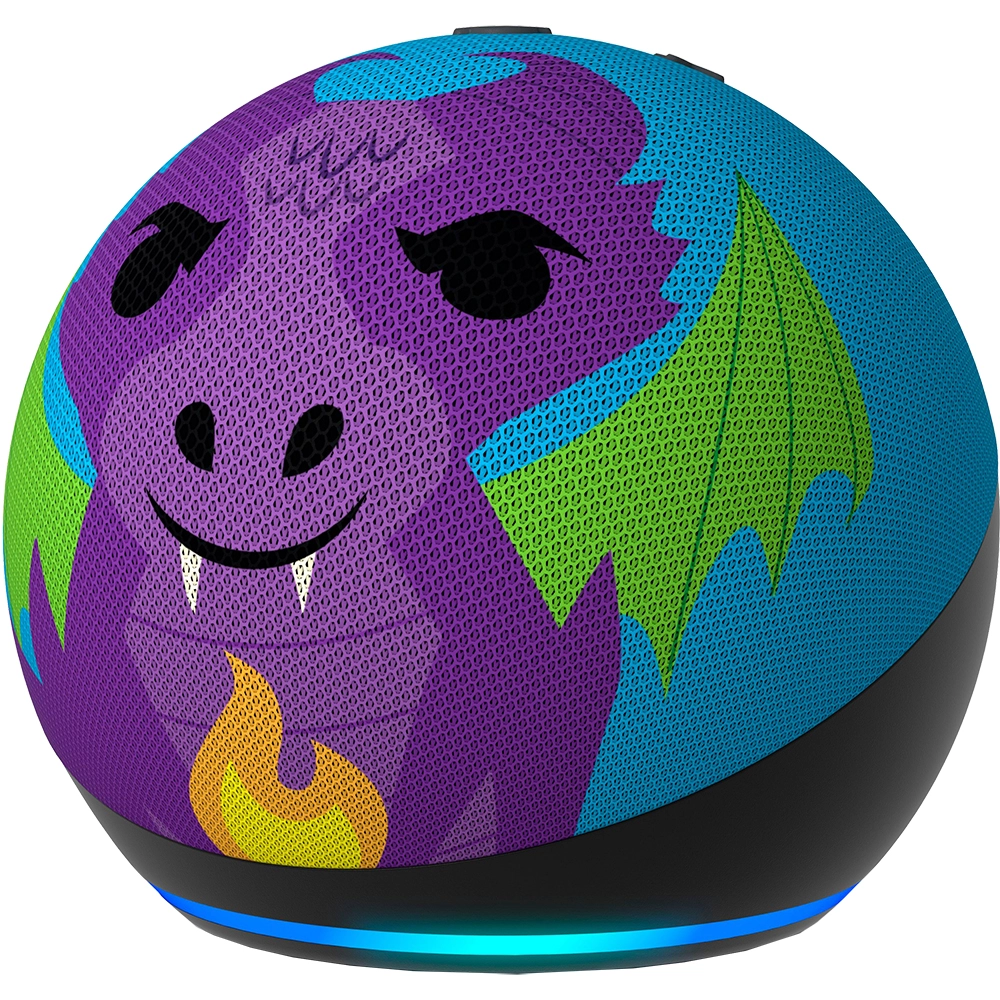 Boxa Echo Dot Kids 5th gen 2022 Cu Asistent Alexa Fire Dragon Albastru