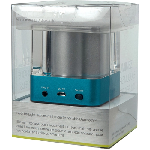 Boxa Portabila Wireless cu Led si Microfon CUBELIGHT CUBELIGHTBE Albastru