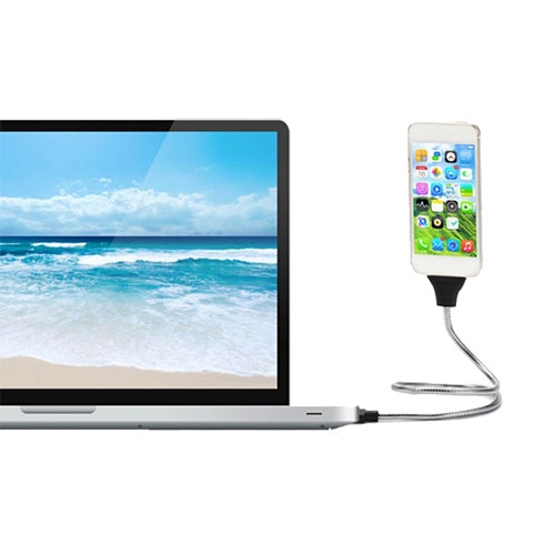 Cablu Date Creative Hand Lightning La USB PVC Argintiu Cu Suport Telefon
