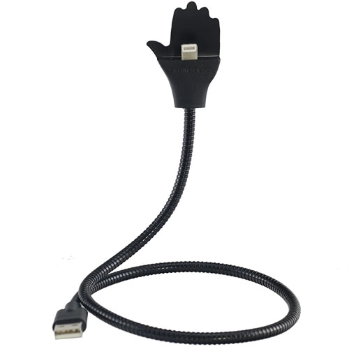 Cablu Date Creative Hand Lightning La USB PVC Negru Cu Suport Telefon