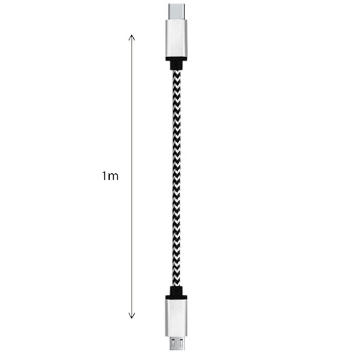 Cablu Date Type C La Micro USB 1M Aluminiu Alb Negru
