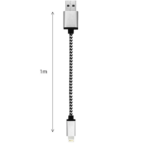Cablu Date USB La Lightning 1M Aluminium Alb Negru