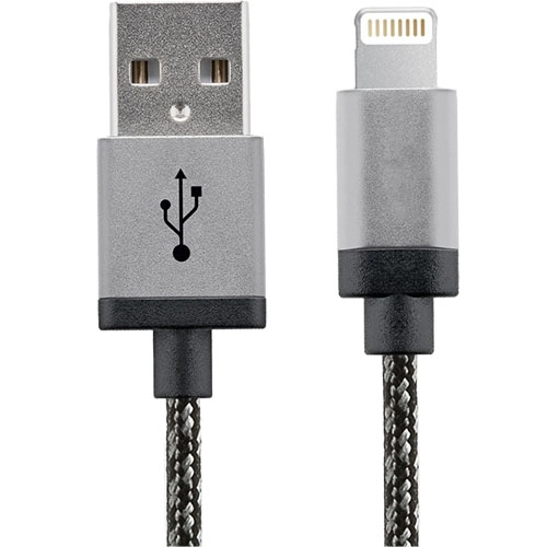 Cablu Date USB La Lightning 30CM Aluminiu Alb Negru