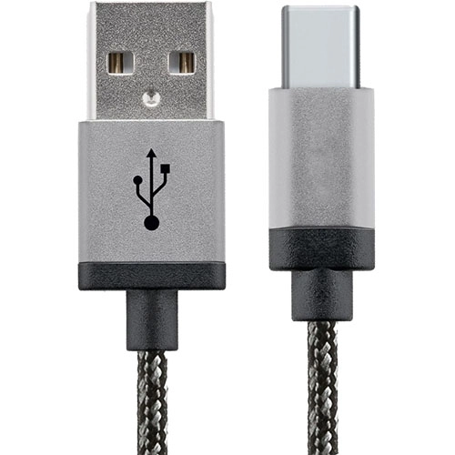 Cablu Date USB La Type C 30CM Aluminiu Alb Negru