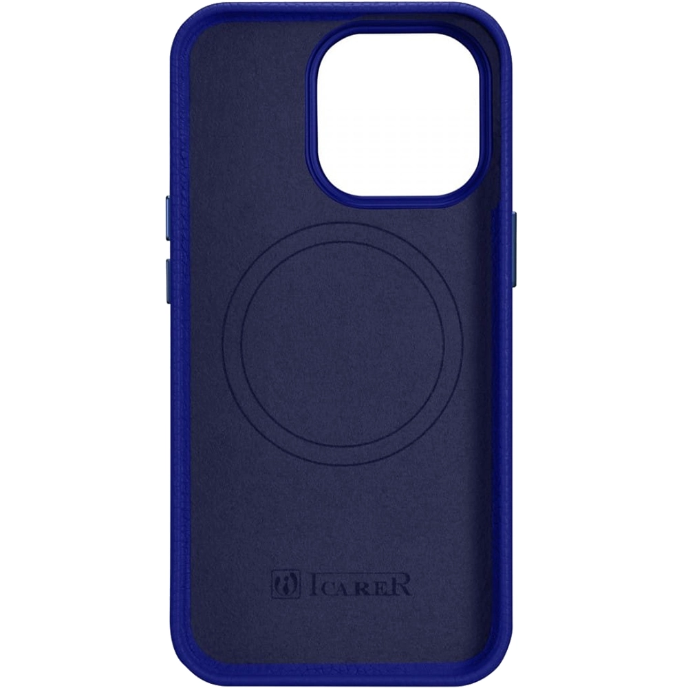 Husa Capac Spate Din Piele, Compatibila Cu MagSafe Dark Blue Albastru APPLE Iphone 14 Pro Max
