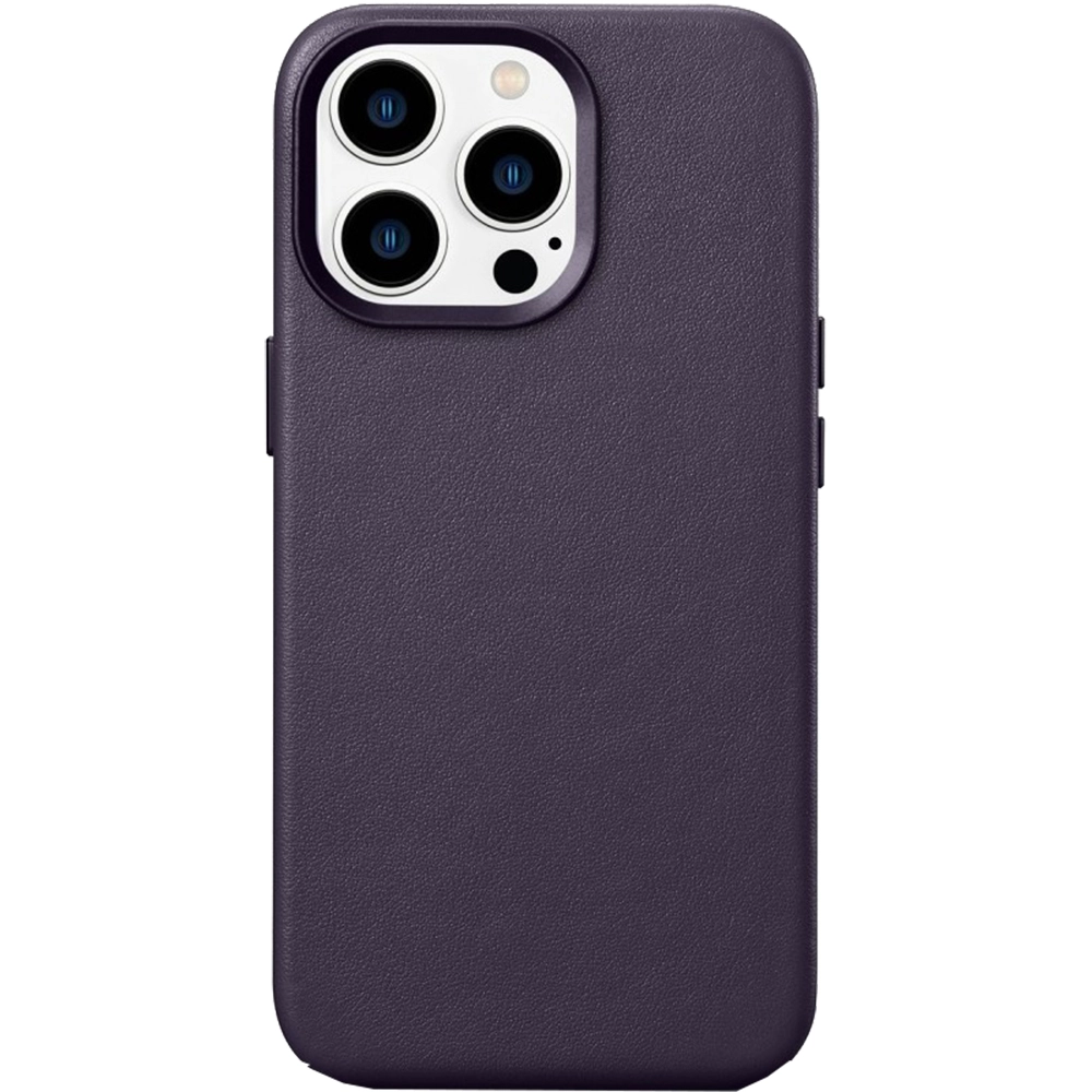 Husa Capac Spate Din Piele, Compatibila Cu MagSafe Dark Purple Mov APPLE Iphone 14 Pro Max