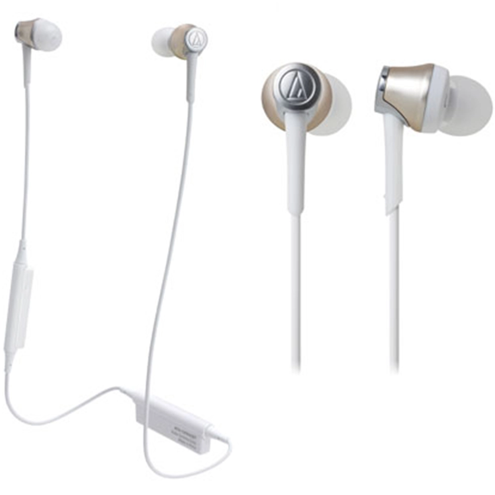 Casti Audio ATH-CKR55BT Bluetooth In-ear Earphones, Microfon, Impendanta 16 Ohm, Butoane Control, Champagne Gold Auriu