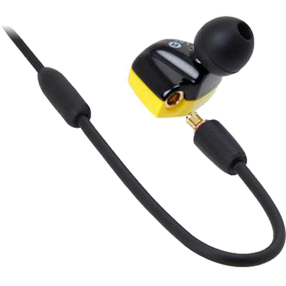 Casti Audio ATH-LS50iS Live Sound Series In-Ear, Microfon, Cablu Detasabil, Mufa Jack 3.5 mm, Galben