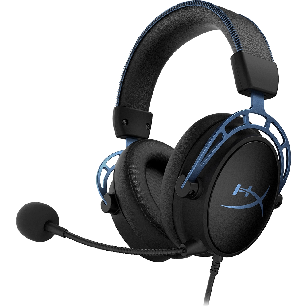 Casti Audio Over Ear Cloud Alpha S Gaming, Sunet 7.1, Microfon Reglabil, ANC, HX-HSCAS-BL/WW,  Negru Albastru
