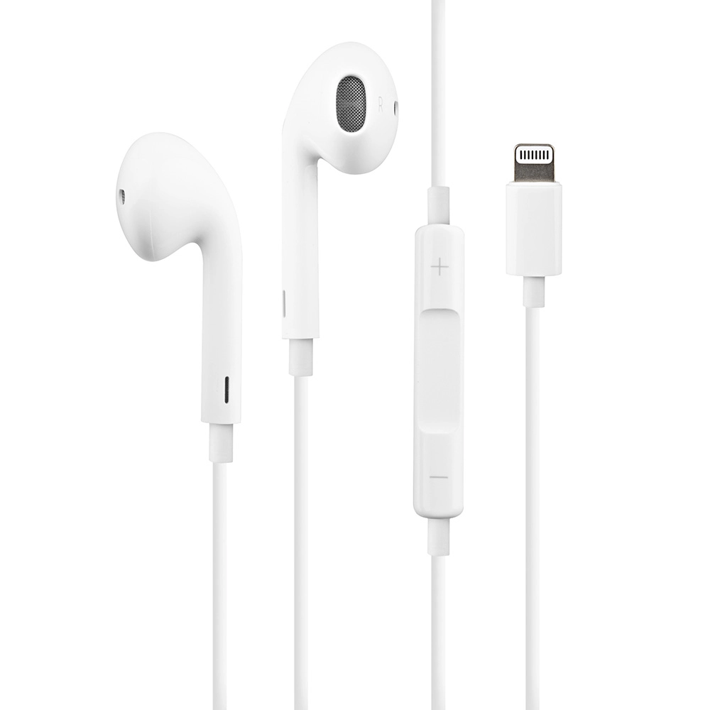 Casti cu microfon pe fir Apple EarPods cu mufa Lightning , albe , bulk (nou dar fara ambalaj) - Apple  MMTN2ZM/A