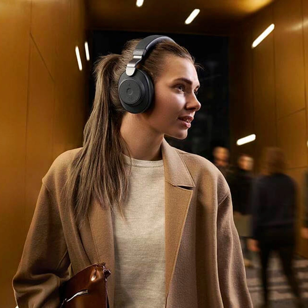Casti Wireless Bluetooth Elite 85h Over Ear, Microfon, Active Noise Cancellation, Acces Asistent Vocal Inteligent, Multi-Connect, Titanium Black Negru