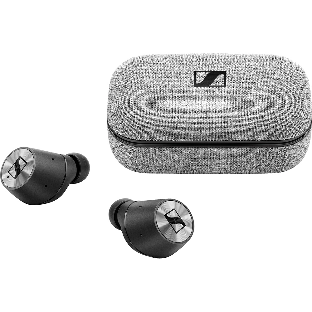 Casti Wireless Bluetooth Momentum True In Ear, Microfon, Control Tactil, Transparent Hearing, IPX4, Negru