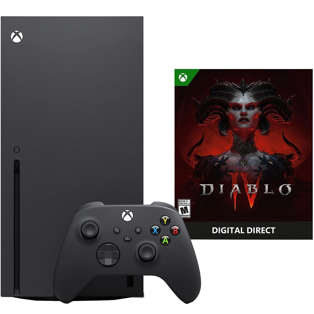 Consola Xbox Series X, 1TB SSD, Negru plus + joc Diablo IV inclus 