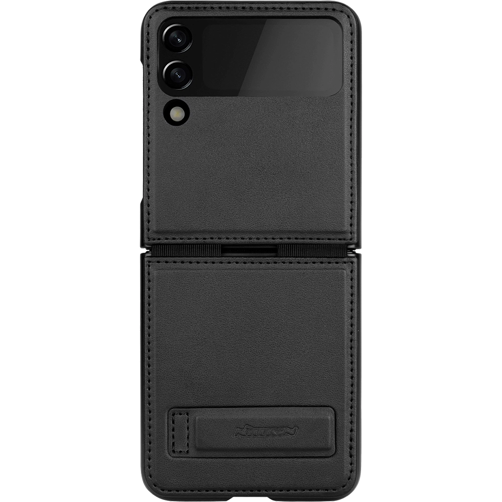 Husa Agenda Qin Vegan Leather Negru SAMSUNG Galaxy Z Flip 4