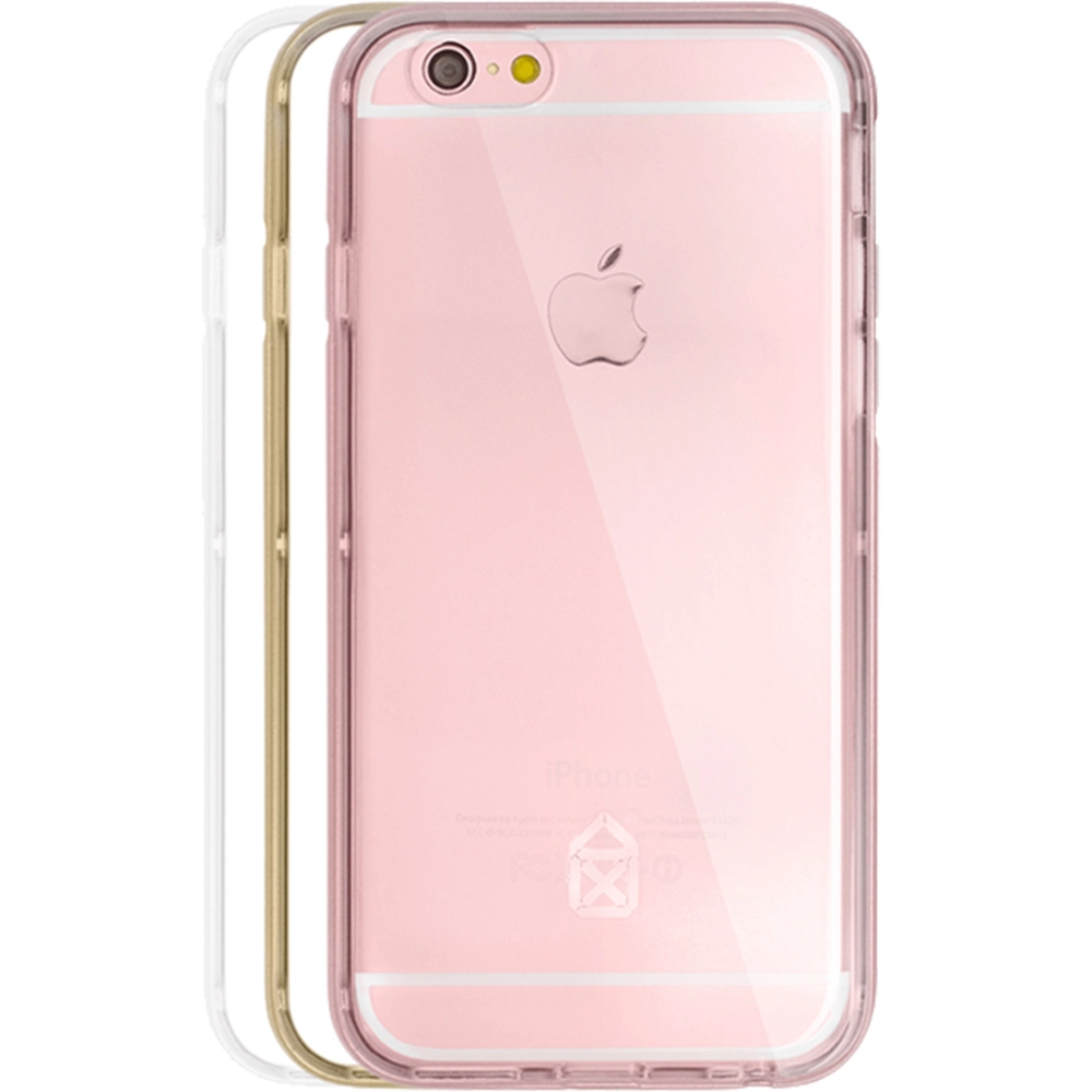 Husa Bumper Crystal 3 in 1 + Capac Spate Roz APPLE iPhone 6, iPhone 6S