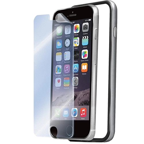 Husa Bumper +Folie Transparenta Argintiu APPLE iPhone 6 Plus, iPhone 6s Plus