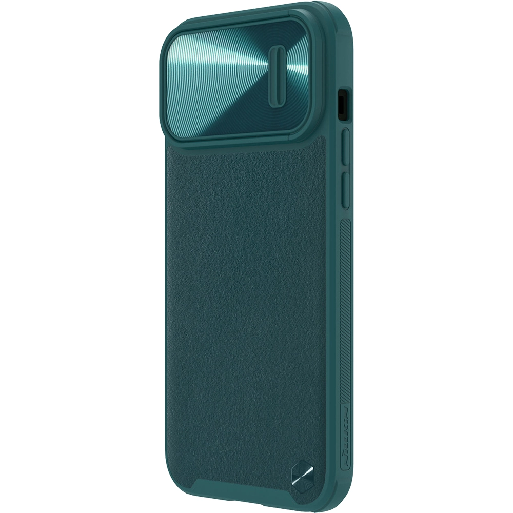 Husa Capac Spate CamShield S Piele cu Protectie Camera Verde APPLE iPhone 14 Pro