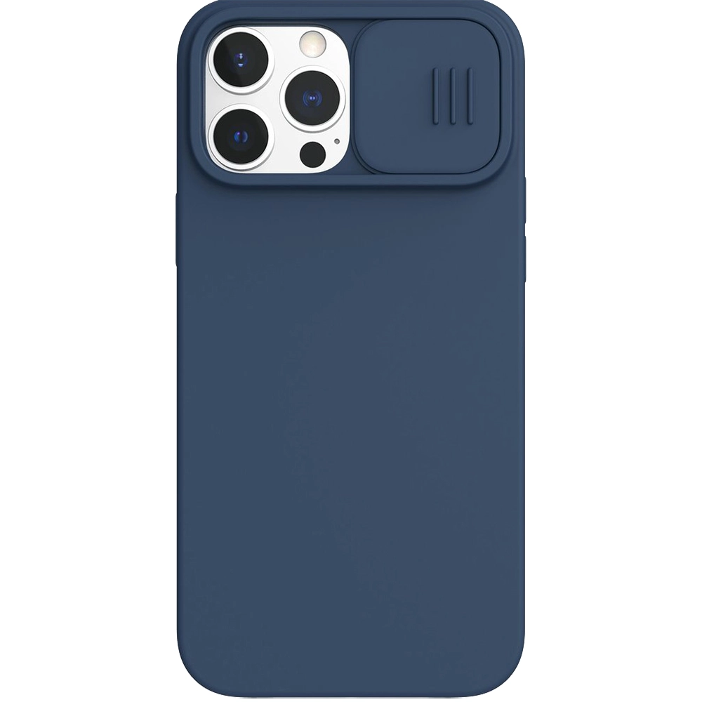 Husa Capac Spate CamShield Silky Silicone Albastru APPLE iPHONE 13 Pro Max