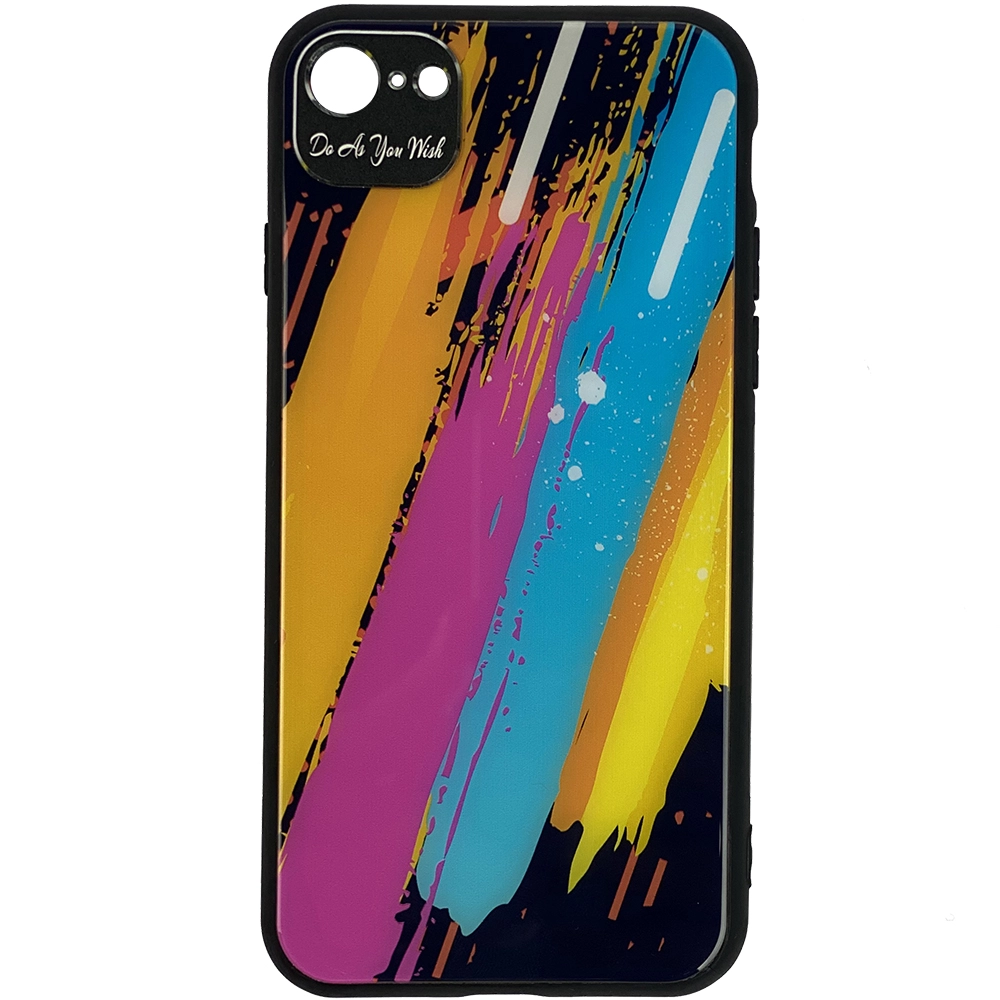 Husa Capac Spate Color Glass Pattern 3 Multicolor Apple iPhone 7, iPhone 8