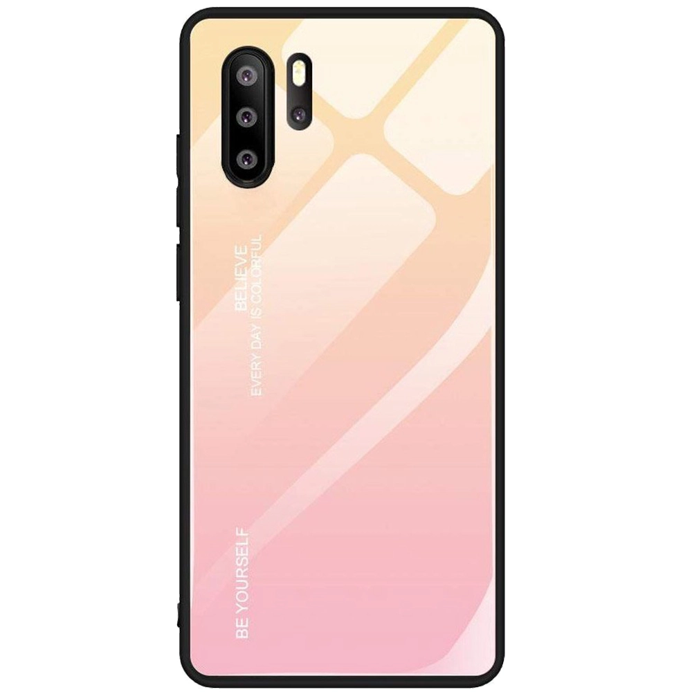 Husa Capac Spate Gradient Glass Durable Cover With Tempered Glass Roz HUAWEI P30 Pro