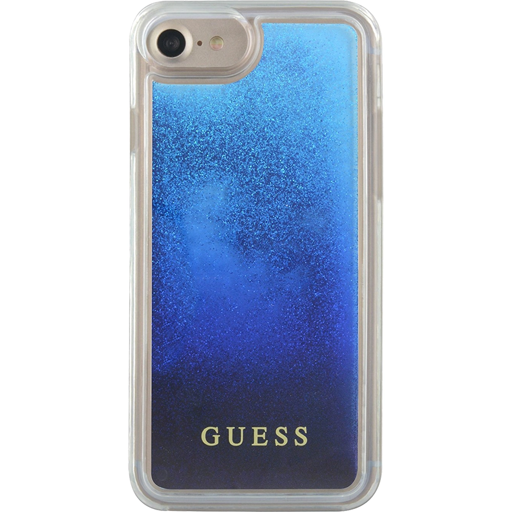 Husa Capac Spate Liquid Glitter Albastru Apple iPhone 7, iPhone 8