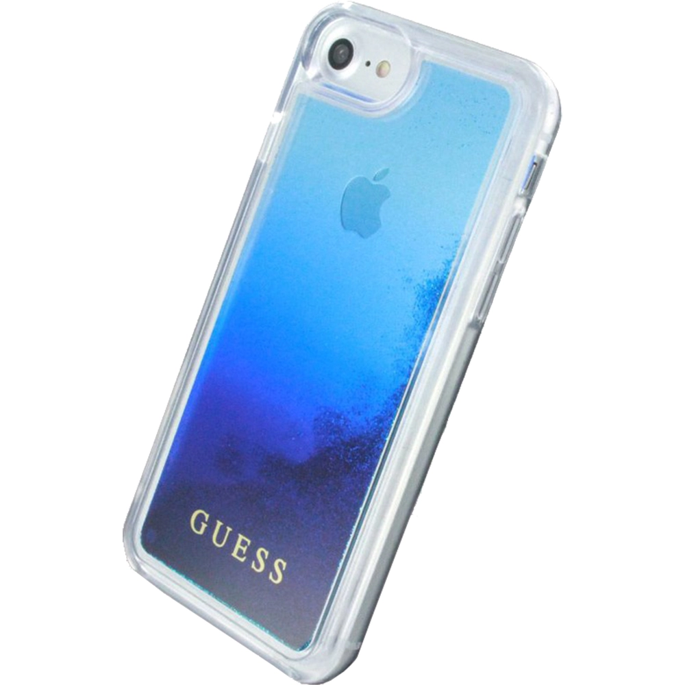Husa Capac Spate Liquid Glitter Albastru Apple iPhone 7, iPhone 8
