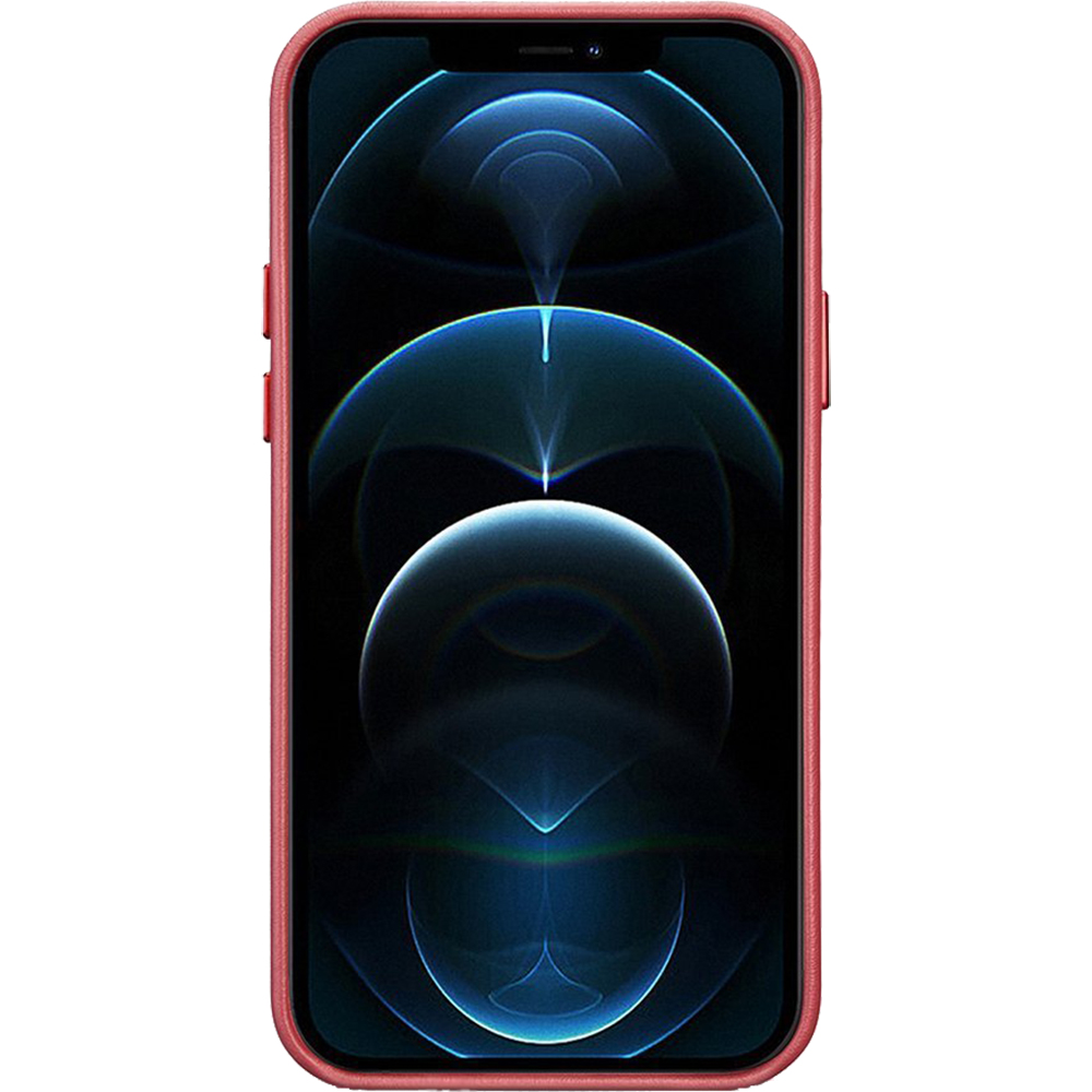 Husa Capac Spate Piele, Compatibila cu MagSafe Rosu APPLE Iphone 12, Iphone 12 Pro