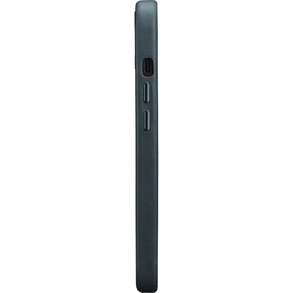 Husa Capac Spate Piele Oil Wax, Compatibila cu MagSafe Albastru APPLE iPhone 13 Mini