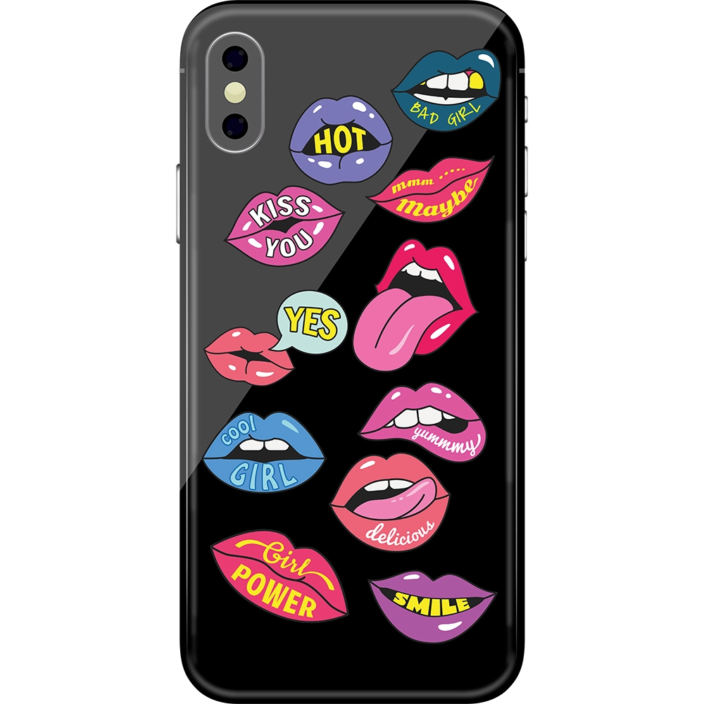 Husa Capac Spate Puffy Patches Lips APPLE iPhone XR
