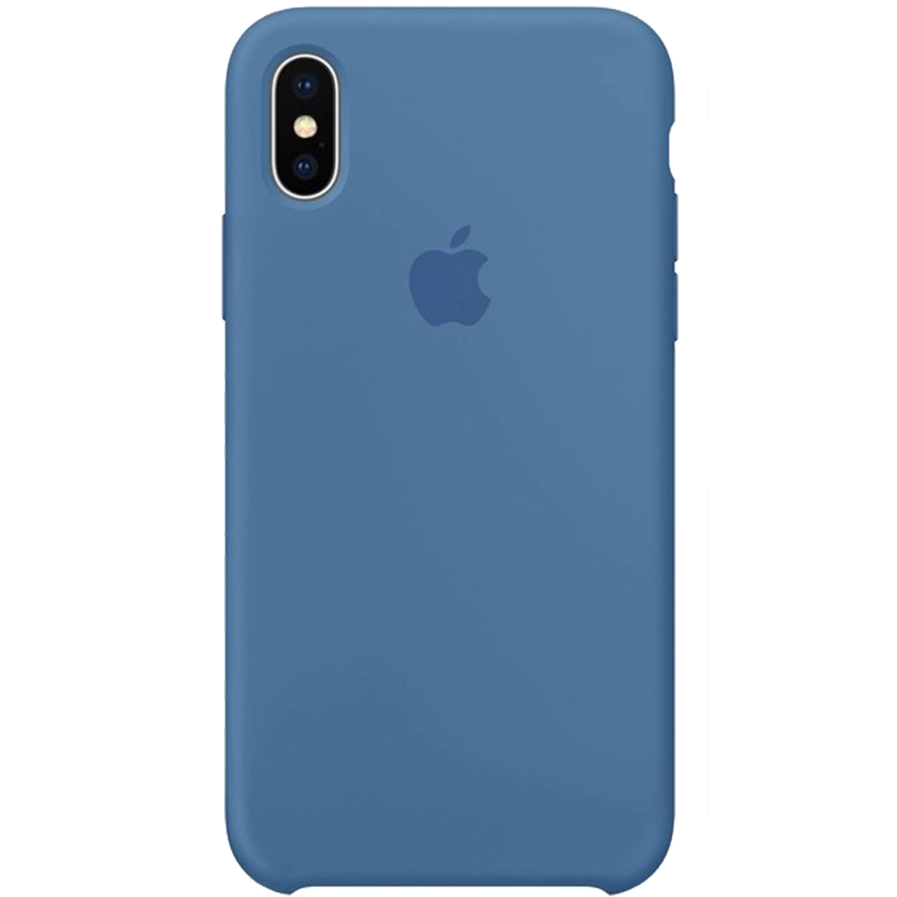 Husa originala din Silicon Denim Albastru pentru Apple iPhone Xs