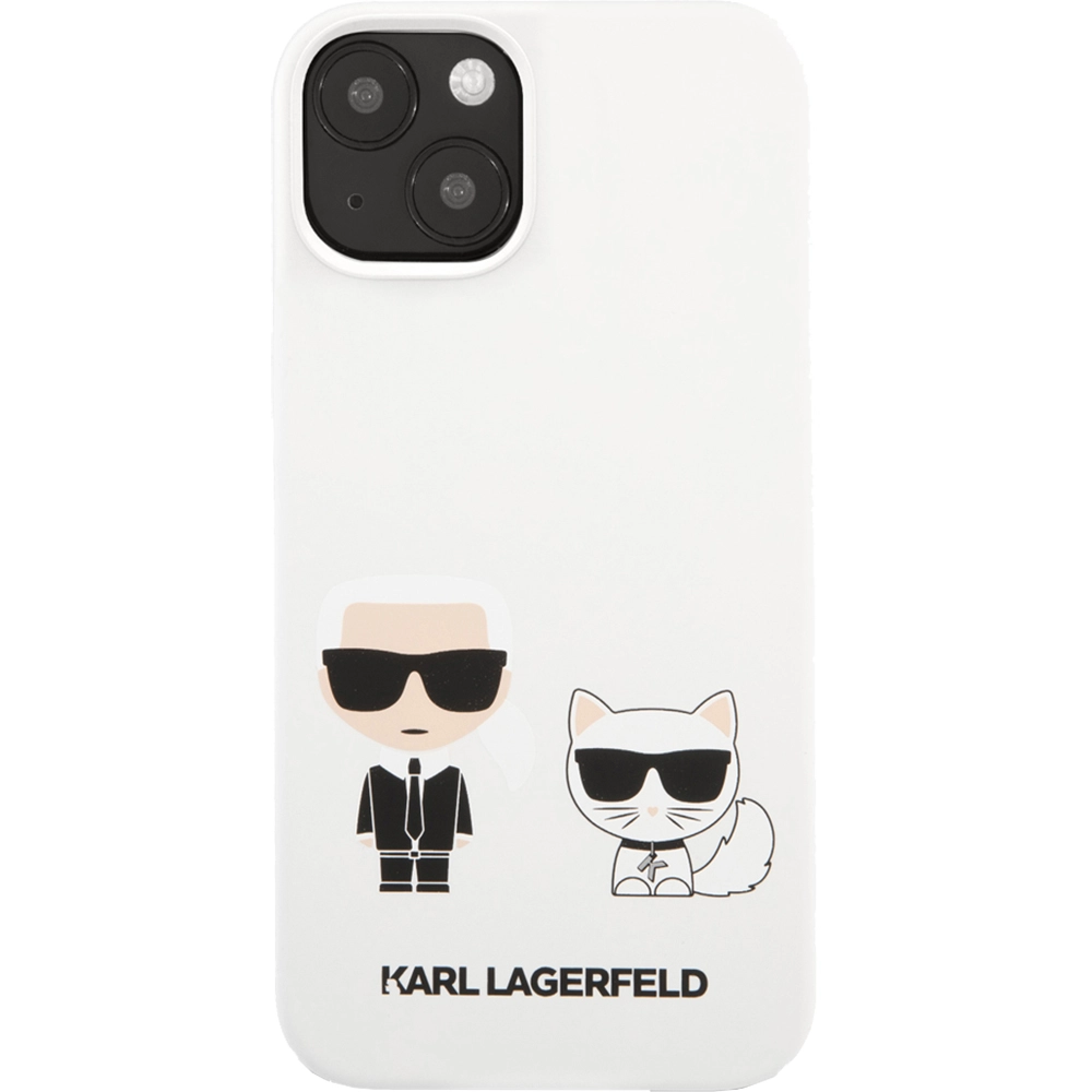 Husa Capac Spate Silicon Karl & Choupette Alb APPLE iPhone 13, iPhone 14