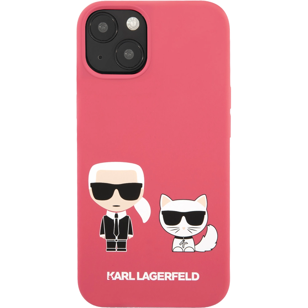 Husa Capac Spate Silicon Karl & Choupette Roz APPLE iPhone 13, iPhone 14