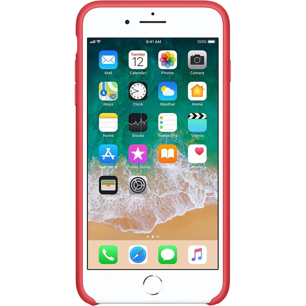 Husa originala din Silicon Rosu Raspberry pentru APPLE iPhone 8 Plus