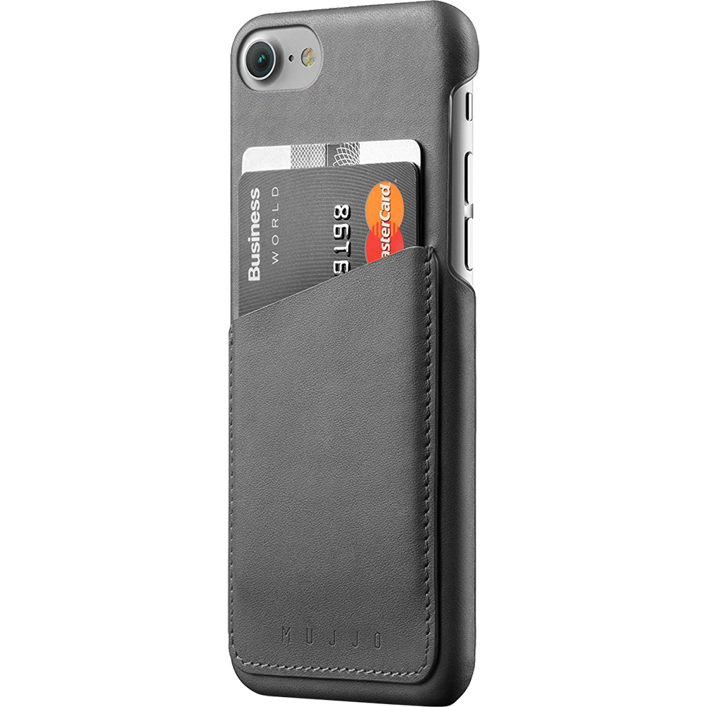 Husa Capac Spate Wallet Piele Gri Apple iPhone 7, iPhone 8