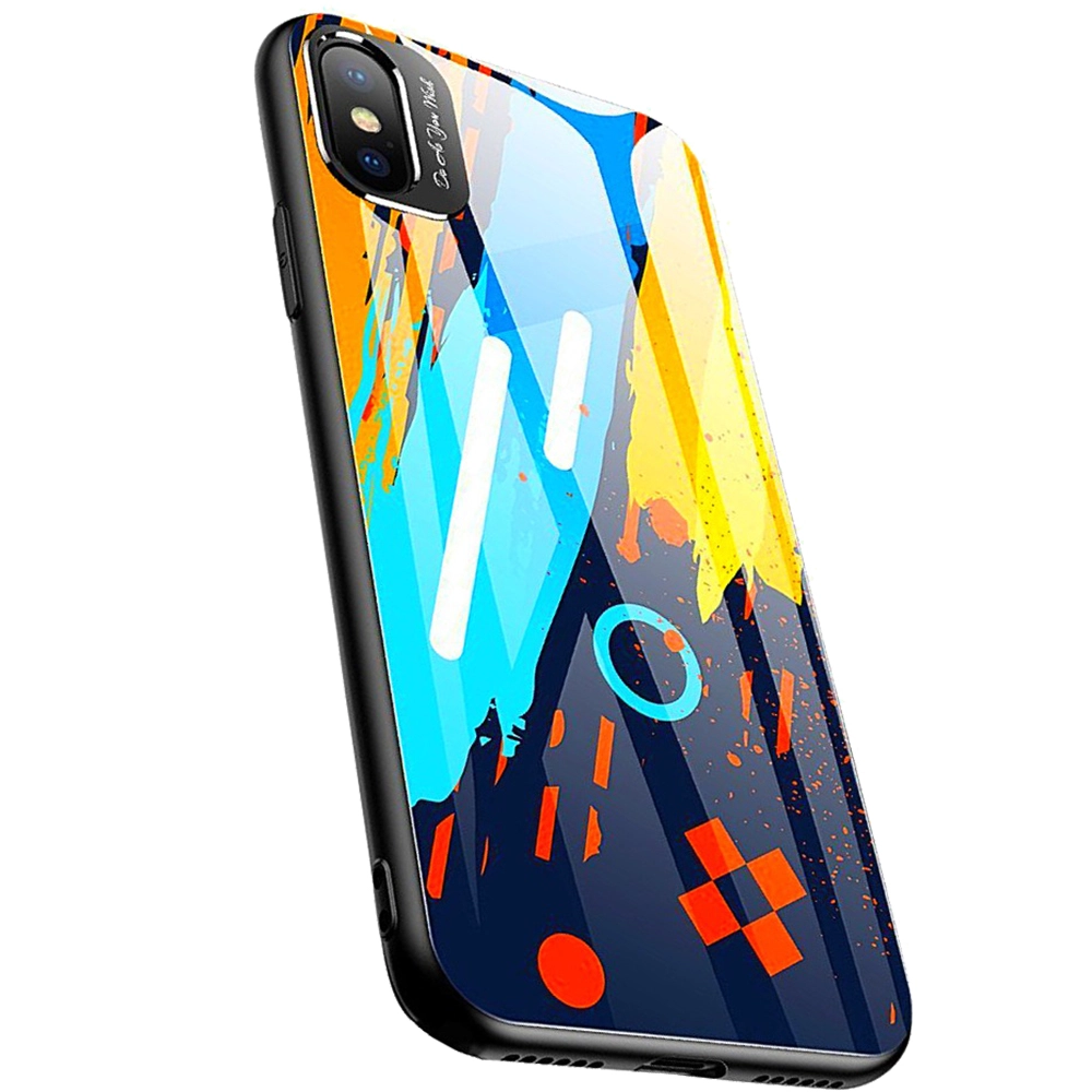 Husa Capac Spate Color Glass Pattern 1 Multicolor APPLE iPhone X, iPhone Xs