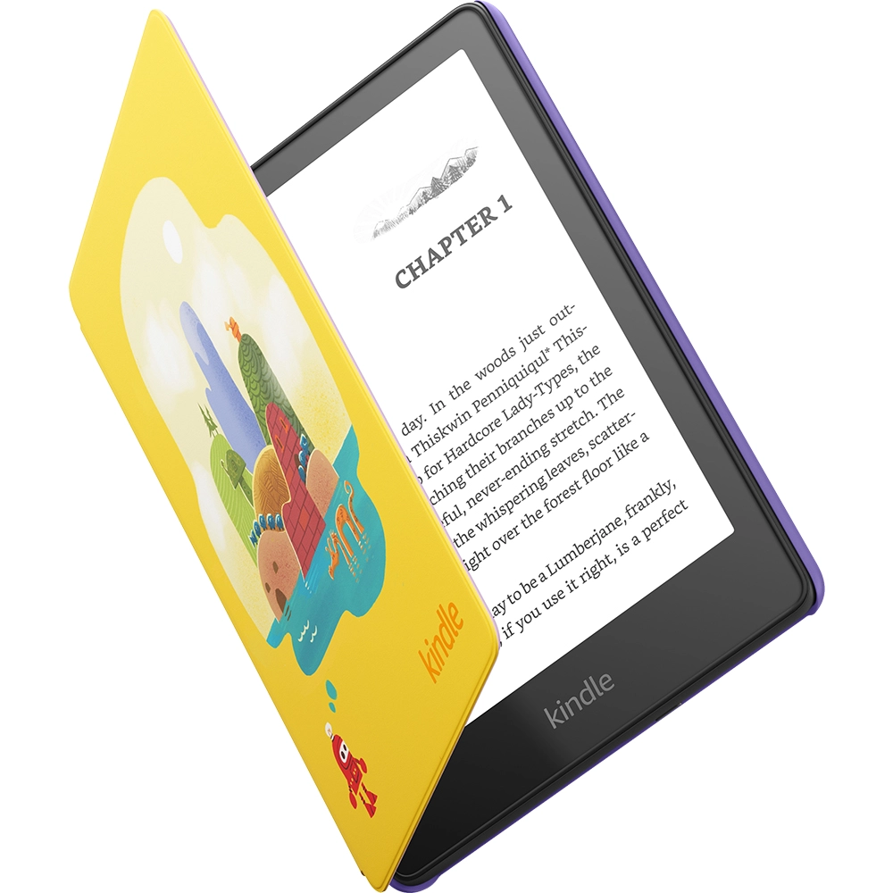 Kindle Paperwhite (2021) Display 6.8 inch 8GB WiFi, Bluetooth, Negru (11th Gen) plus husa Amazon galbena inclusa - eBook Reader