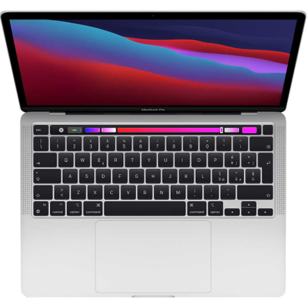 Laptop Macbook Pro 13'' 2020 M1, MYDC2, 512GB SSD, 8GB RAM, CPU 8-core, DisplayPort, Thunderbolt 3, Tastatura layout INT, Silver (Argintiu)