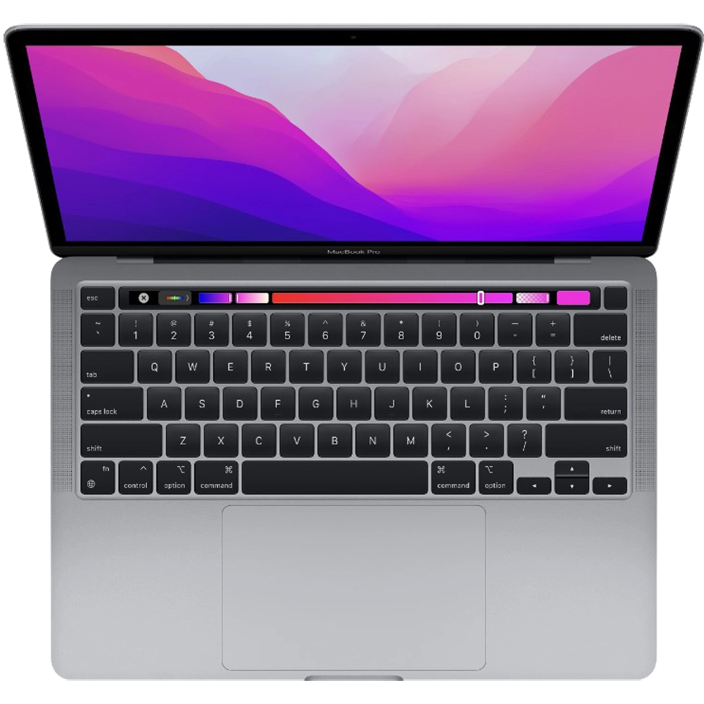Laptop MacBook Pro 13 (2022) 8GB RAM, SSD 256GB, Apple M2 GPU, macOS Monterey, tastatura USA - qwerty, culoare Gri - MNEH3