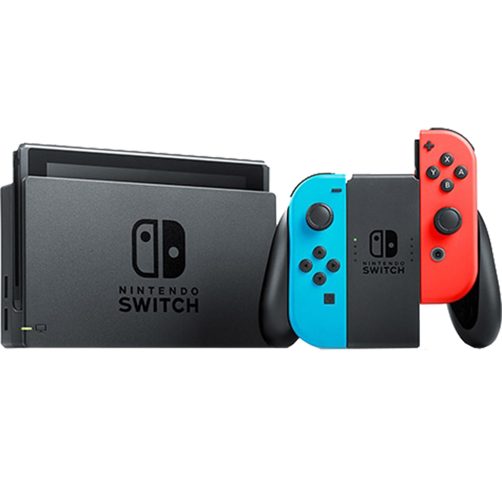 Nintendo Switch Version 2 With Mario Kart 8 Delux Blue/ Red